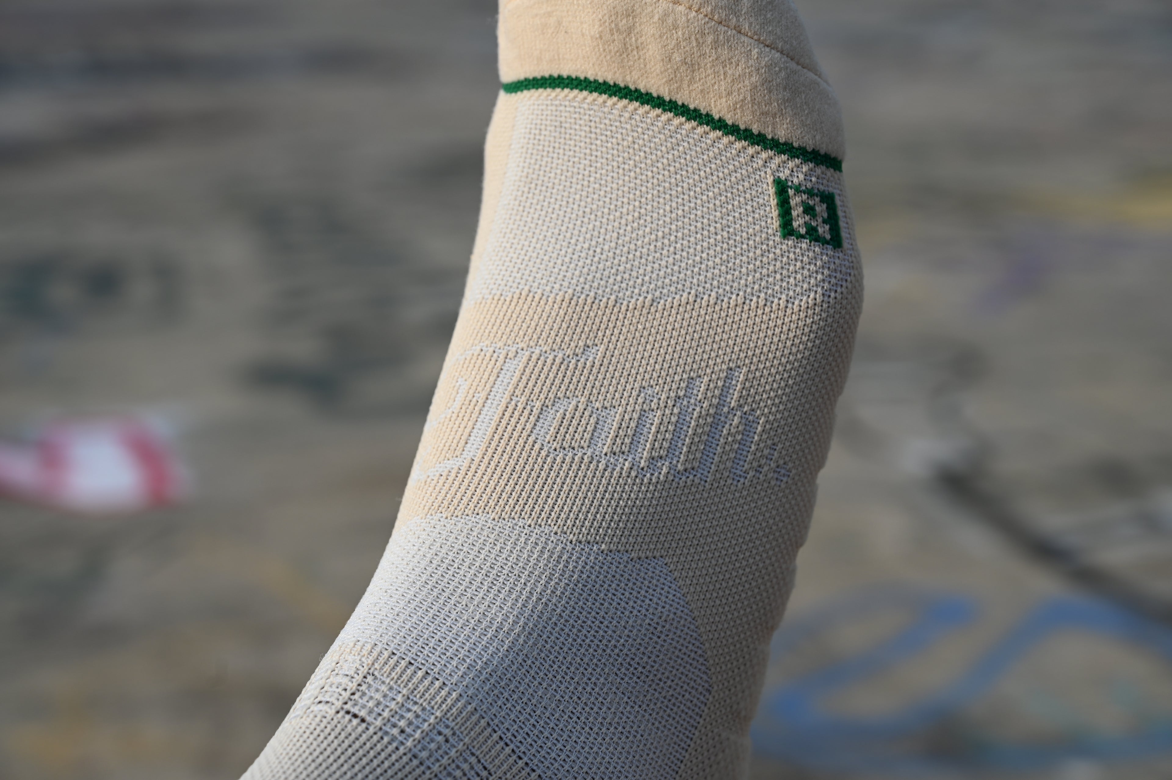 Established "Rooted" Crew Socks — Cream/Green