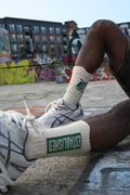 Established "Rooted" Crew Socks — Cream/Green